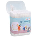 TOYANDONA 400 pieces baby cotton swabs round head Qtip for baby ear nose clean cotton double tilted paper pens multi-purpose cotton swabs (white)