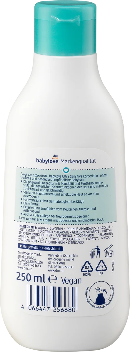 Baby body lotion ultra sensitive (250 ml) - Image 3
